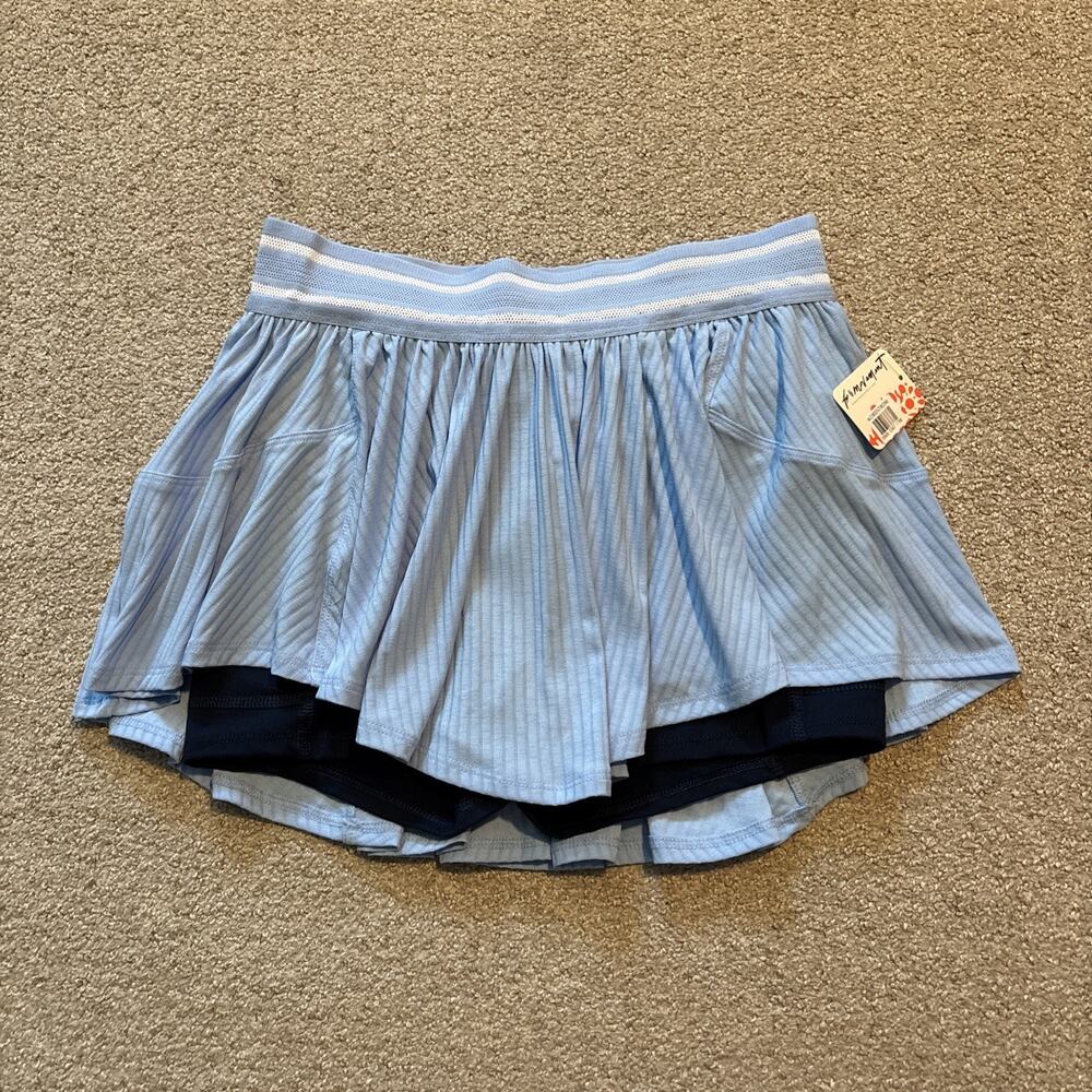 Free People Movement Sultry Tennis Skort Skirt Sz S Blue Athletic Athleisure NWT